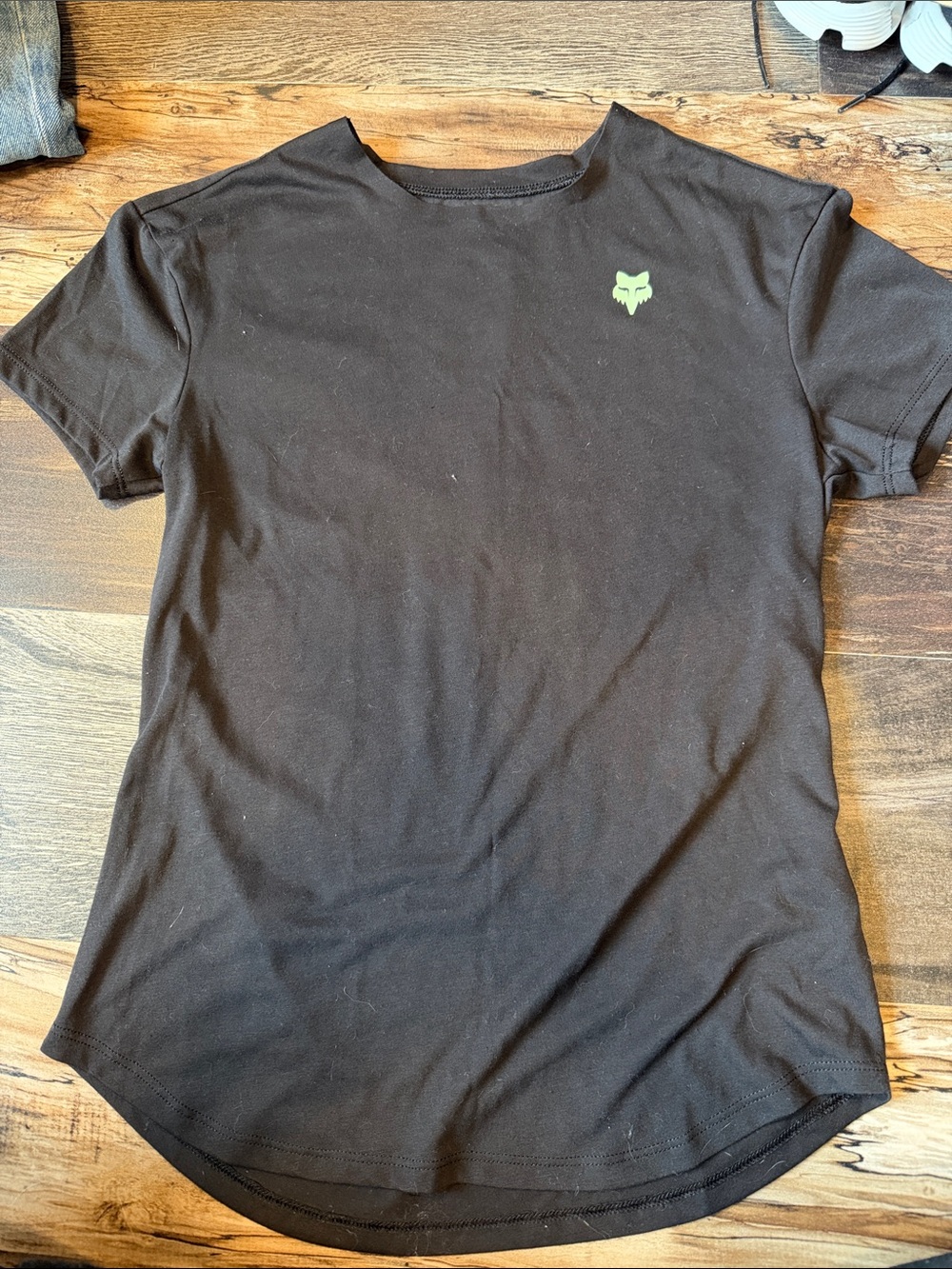 FOX Racing Women’s Tech Tee Black Green Logo Graphic Back Size Small